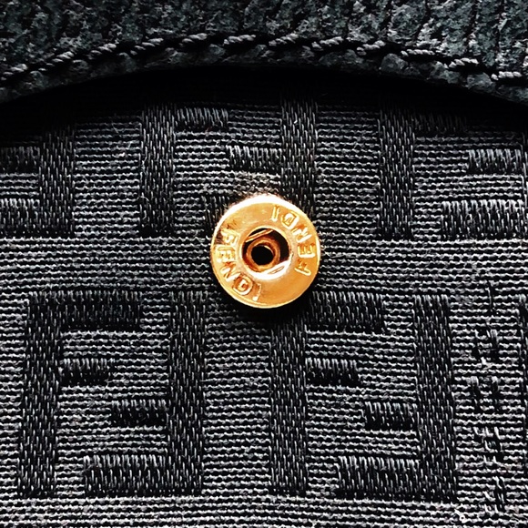 Fendi Baguette Zucchino FF Motif Mini Black Hand Bag Shoulder Bag - Picture 5 of 7